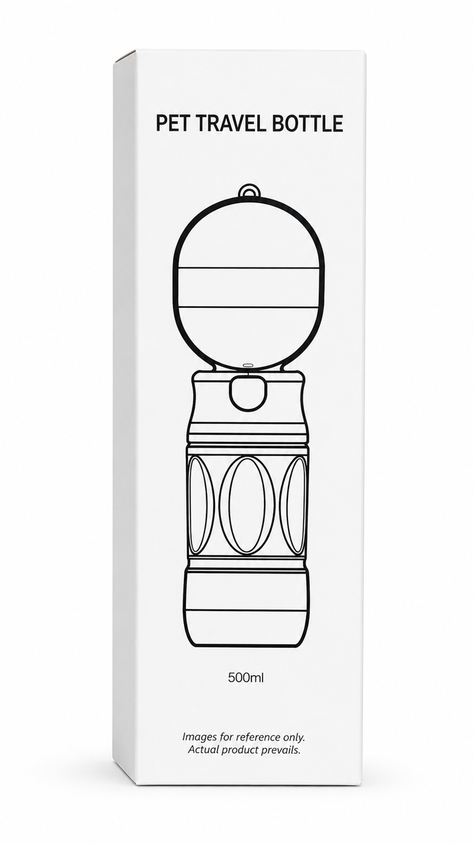 500ml Portable Pet Water Bottle with Drinking Trough – Travel Water Bottle for Dogs & Cats, Green