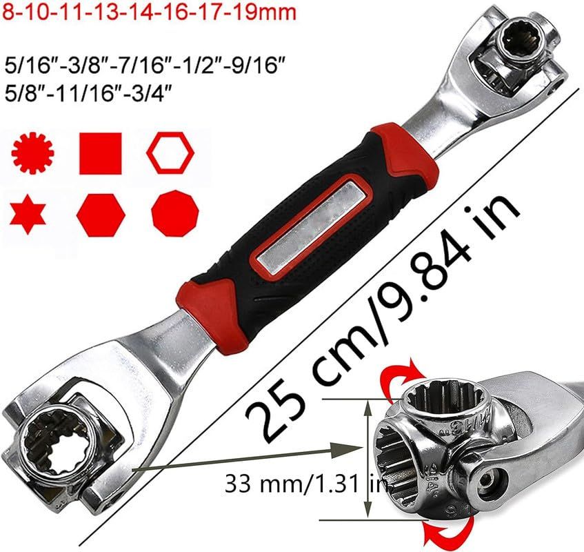 Universal 48-in-1 Multi-Function 360° Rotating Socket Wrench – Adjustable Universal Spanner Tool for Car, Bike & Home Repair