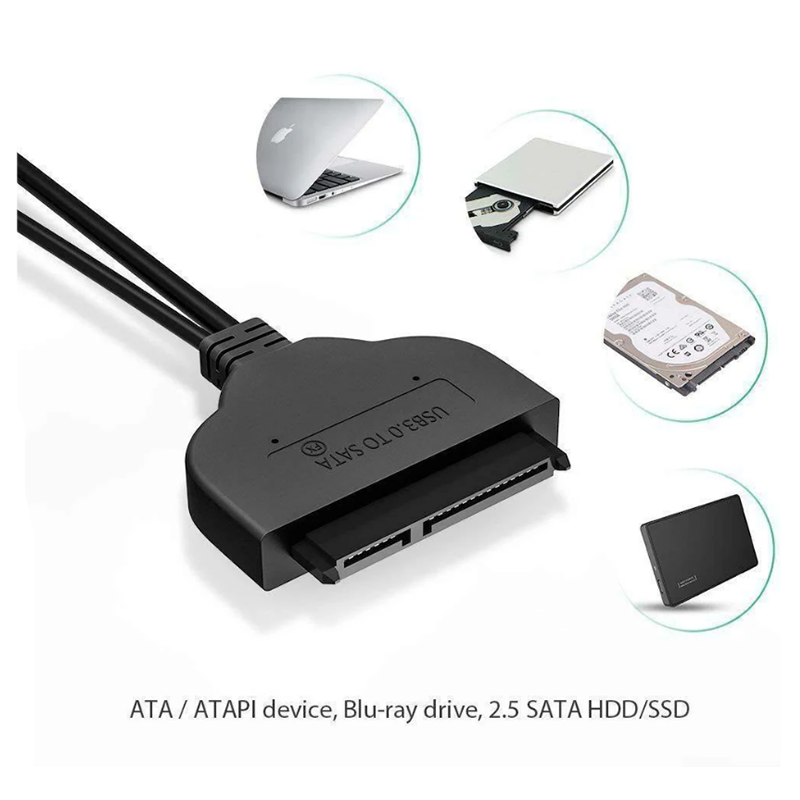 USB 3.0 to SATA Adapter Cable for 2.5 Inch SSD & HDD - High-Speed SATA III to USB Converter with UASP Support