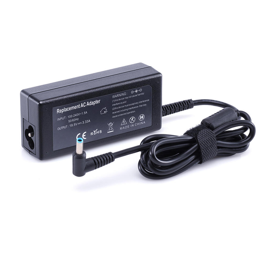 65W Replacement Charger Compatible with HP Laptop - 19.5V 3.33A Power Adapter with 4.5×3.0mm Blue Pin Connector