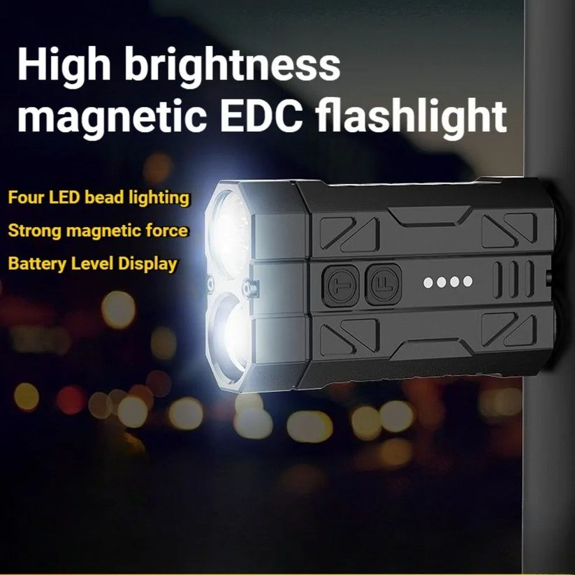 Rechargeable Dual LED Flashlight Pocket Torch – Portable Camping, Hiking & Emergency Light