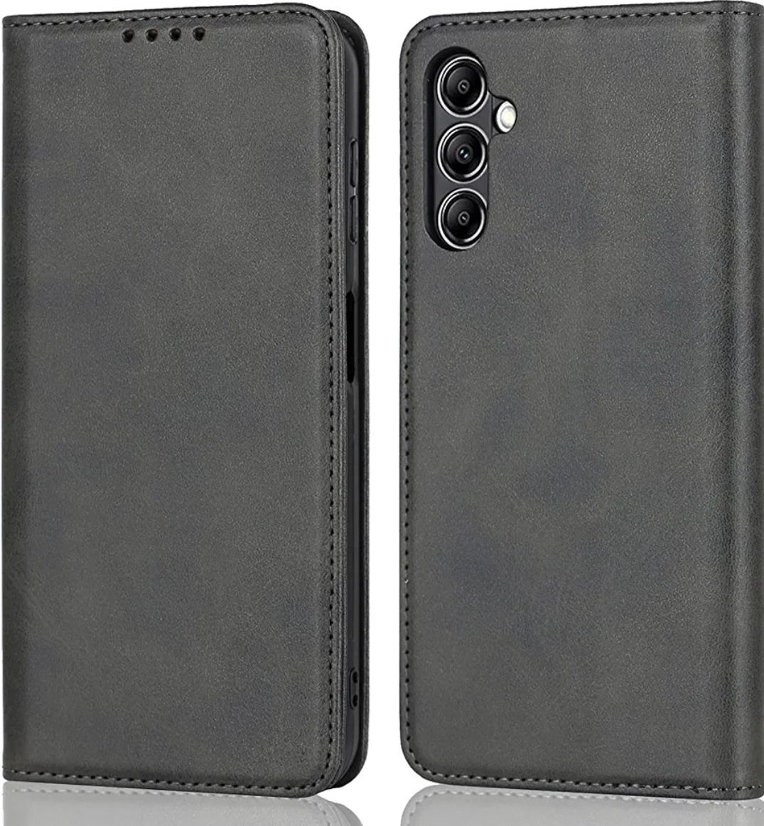 Magnetic Flip Leather Wallet Case for Samsung Galaxy A56 5G | Card Holder Stand Cover with RFID Protection - Black / Blue