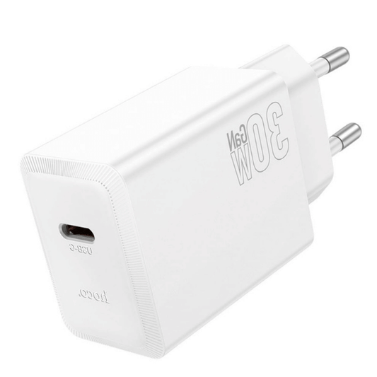 HOCO N70 PD 30W USB-C Fast Charger | Type-C Power Delivery Wall Adapter for iPhone, Samsung, Google Pixel & More (EU Plug)