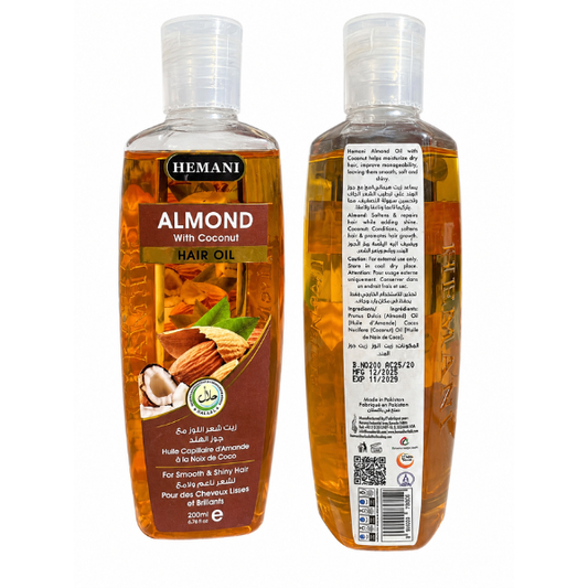 Hemani Almond with Coconut Hair Oil 200ml | Nourishing Hair Growth & Scalp Care Oil
