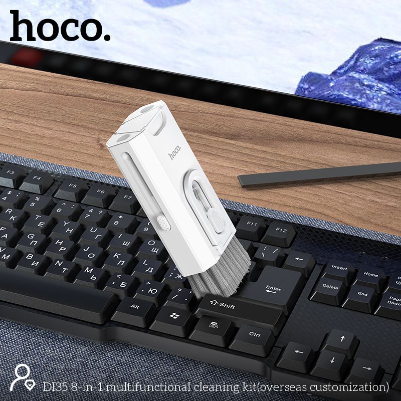 HOCO DI35 8-in-1 Multifunction Cleaning Kit for Phone, Earbuds, Keyboard, Laptop & Screen