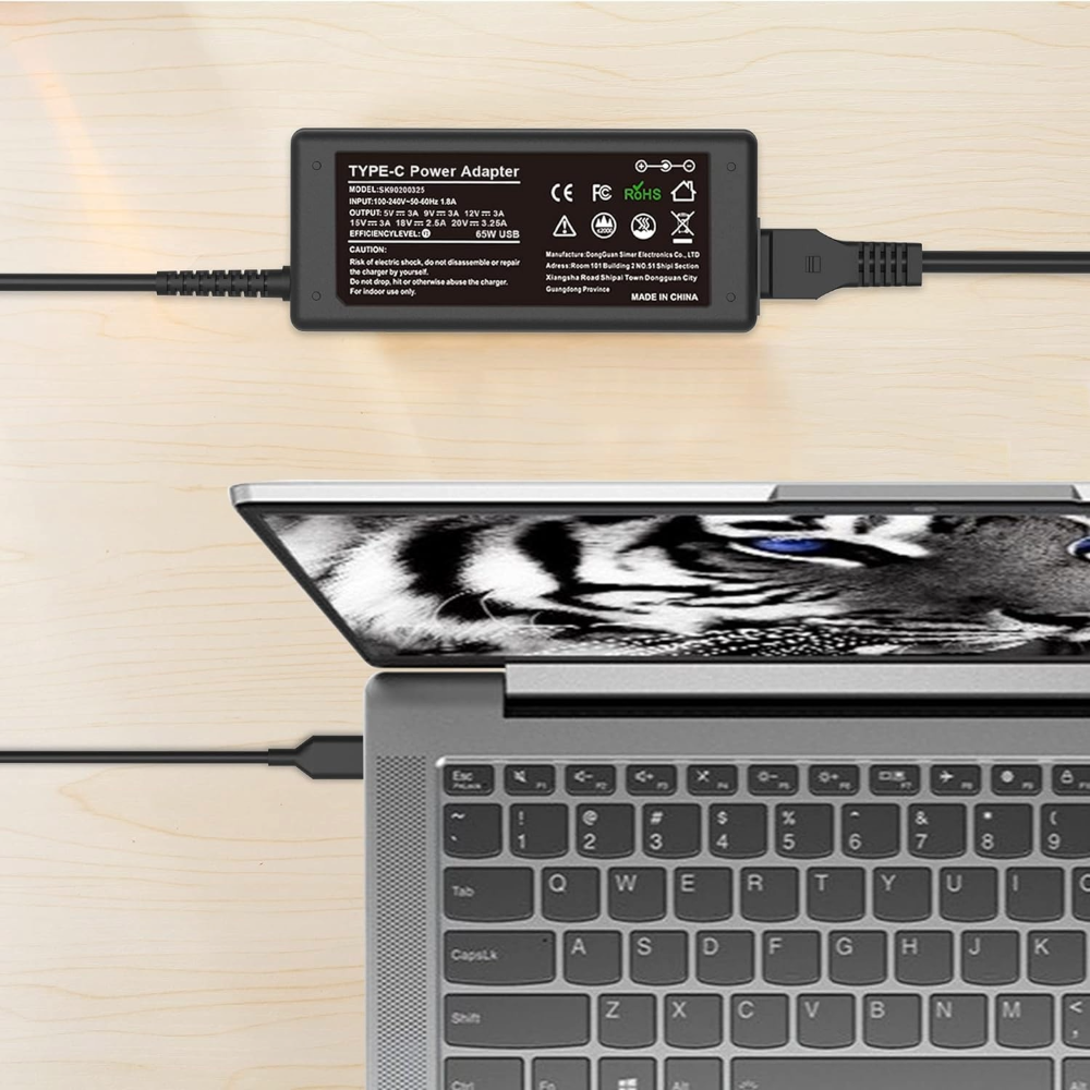 Universal 65 Watt USB Type-C Laptop Charger | Fast Charging Power Adapter for USB-C Laptops, MacBook, Chromebook, Tablet & Smartphone