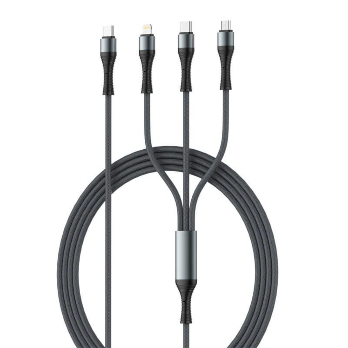 LDNIO LC94C 3-in-1 Fast Charging Cable 100W 1.2M | USB-C, Lightning & Micro USB Braided Cable