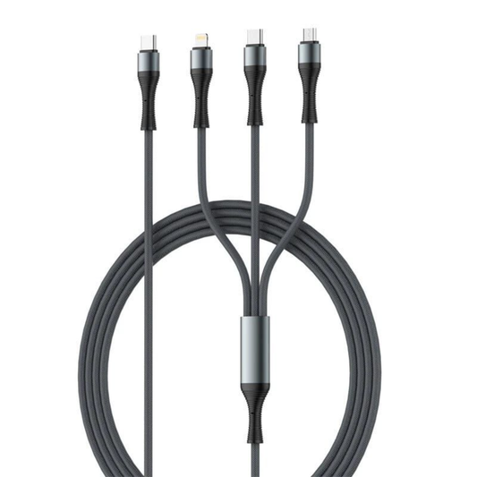 LDNIO LC94C 3-in-1 Fast Charging Cable 100W 1.2M | USB-C, Lightning & Micro USB Braided Cable