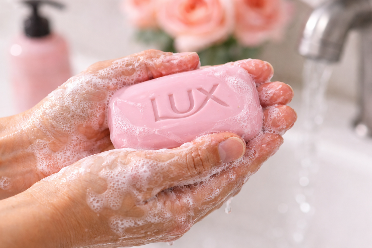 Lux Soft Touch Beauty Soap Bar 150g x 6 Pack with French Rose & Almond Oil – Moisturising Bath Soap for Soft & Glowing Skin