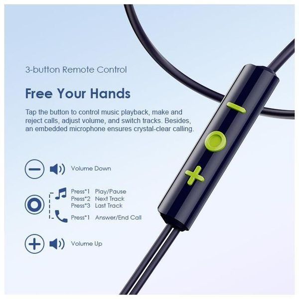 Oraimo Halo Airy OEP-650 USB-C Wired Earphones with Mic | Half In-Ear Type-C Headphones