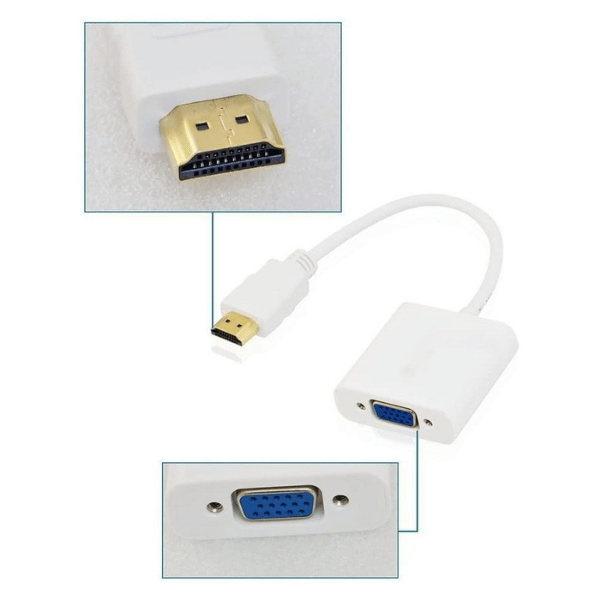 GLINK GL001 HDMI to VGA Adapter | HDMI Male to VGA Female Converter | Full HD 1080P Video Adapter for Monitor, TV & Projector