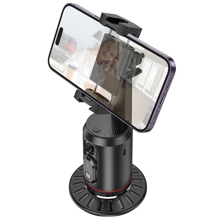 HOCO K23 Lotus Smart Auto Face Tracking Phone Holder | 360° Rotating Smartphone Stand with Bluetooth Remote