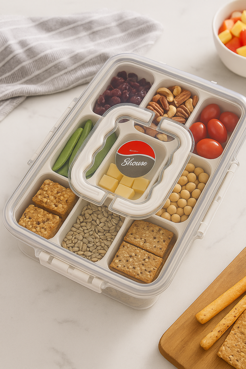 Multi-Compartment Airtight Food Storage Container with Secure Lock Lid | BPA-Free Snack & Dry Food Organizer