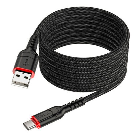 HOCO X59 USB-A to USB-C Fast Charging Cable 3A 2M Braided Data Sync Charging Cable