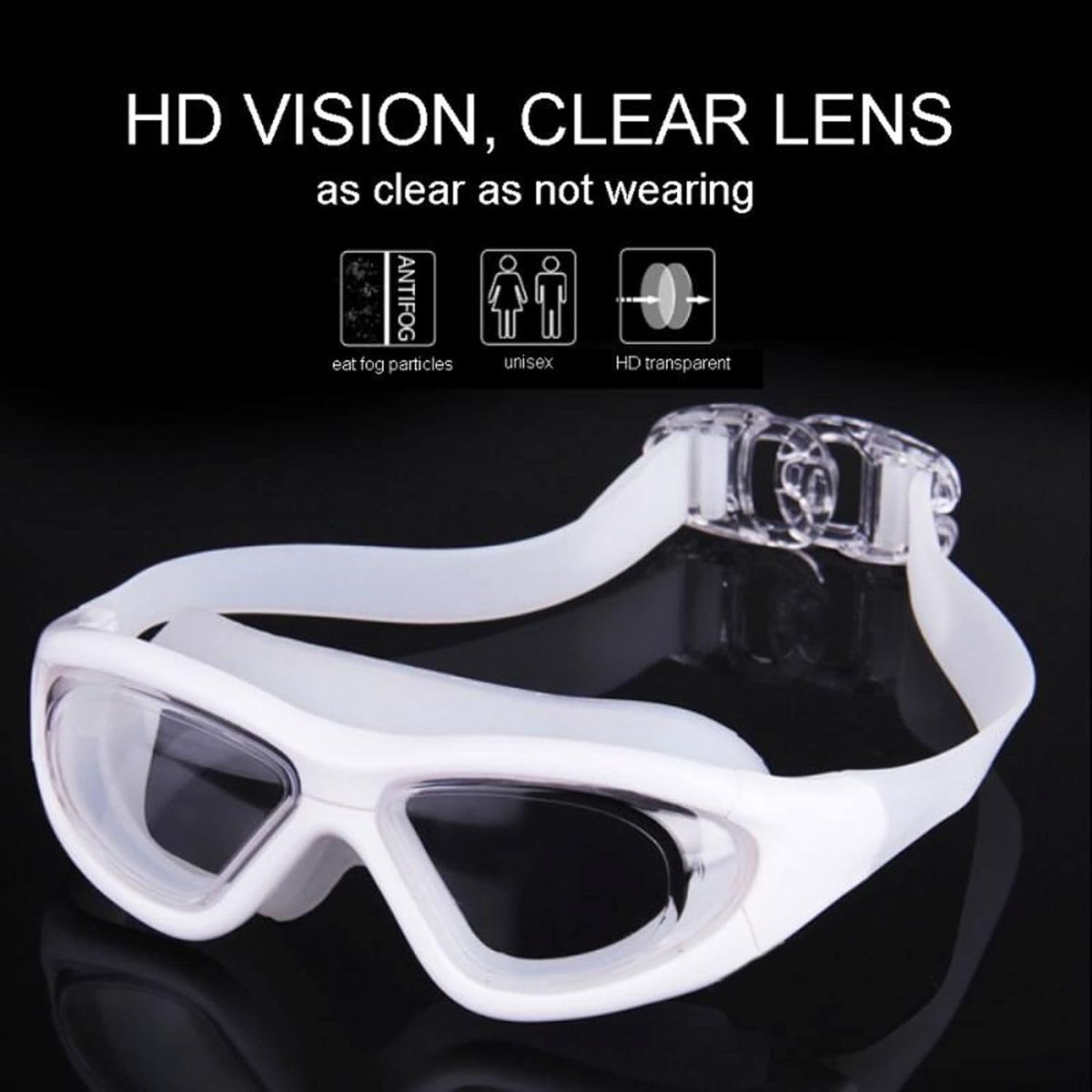Adult Swimming Goggles with Anti-Fog UV Protection Lenses – Adjustable Waterproof Swim Goggles for Men & Women - Yellow