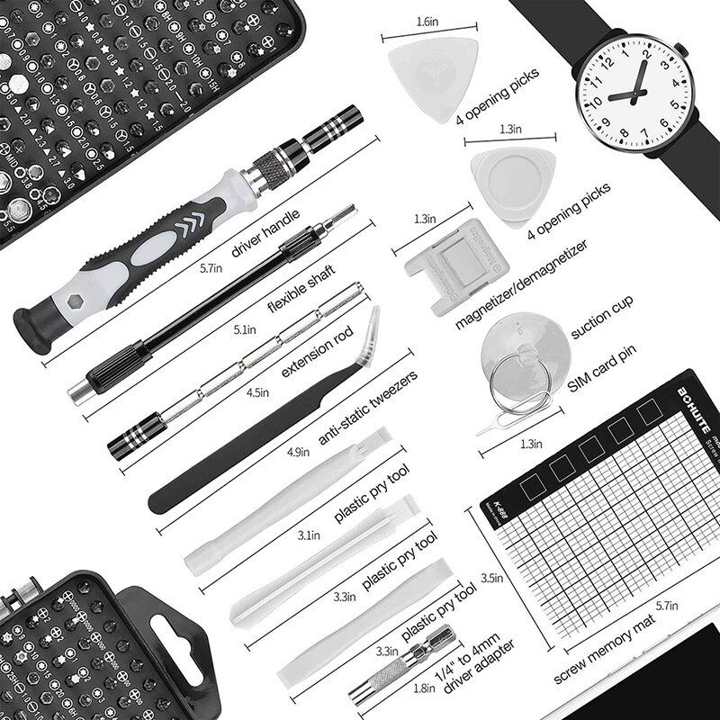 115-Piece Magnetic Precision Screwdriver Bit Set & Repair Tool Kit – Multipurpose Hand Tool Set for Electronics, Mobile, Laptop & Home Repairs