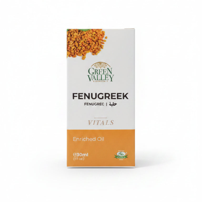Green Valley Fenugreek Vitals Enriched Oil 30ml – Natural Fenugreek Hair & Skin Nourishing Oil