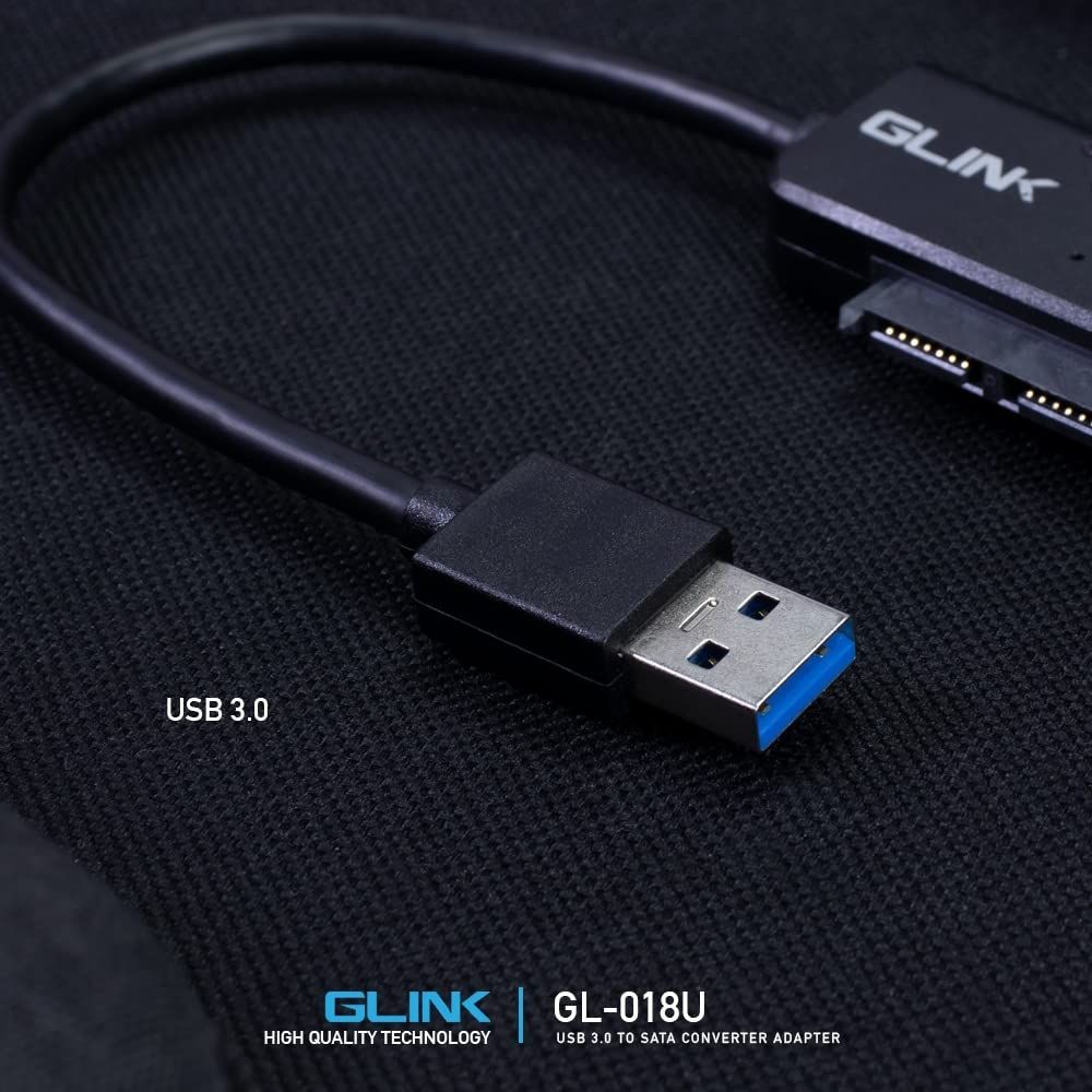 GLINK GL-018 USB 3.0 to SATA Adapter Cable | High-Speed 2.5" & 3.5" SSD/HDD Converter with UASP Support for Windows, Mac & Linux