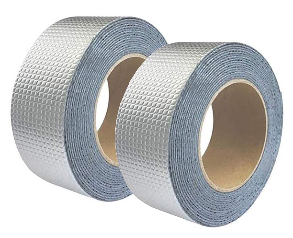 Waterproof Butyl Aluminum Foil Repair Tape for Roof, Pipe & Crack Sealing | Heavy Duty Leak Proof Tape | 2 Piece Set