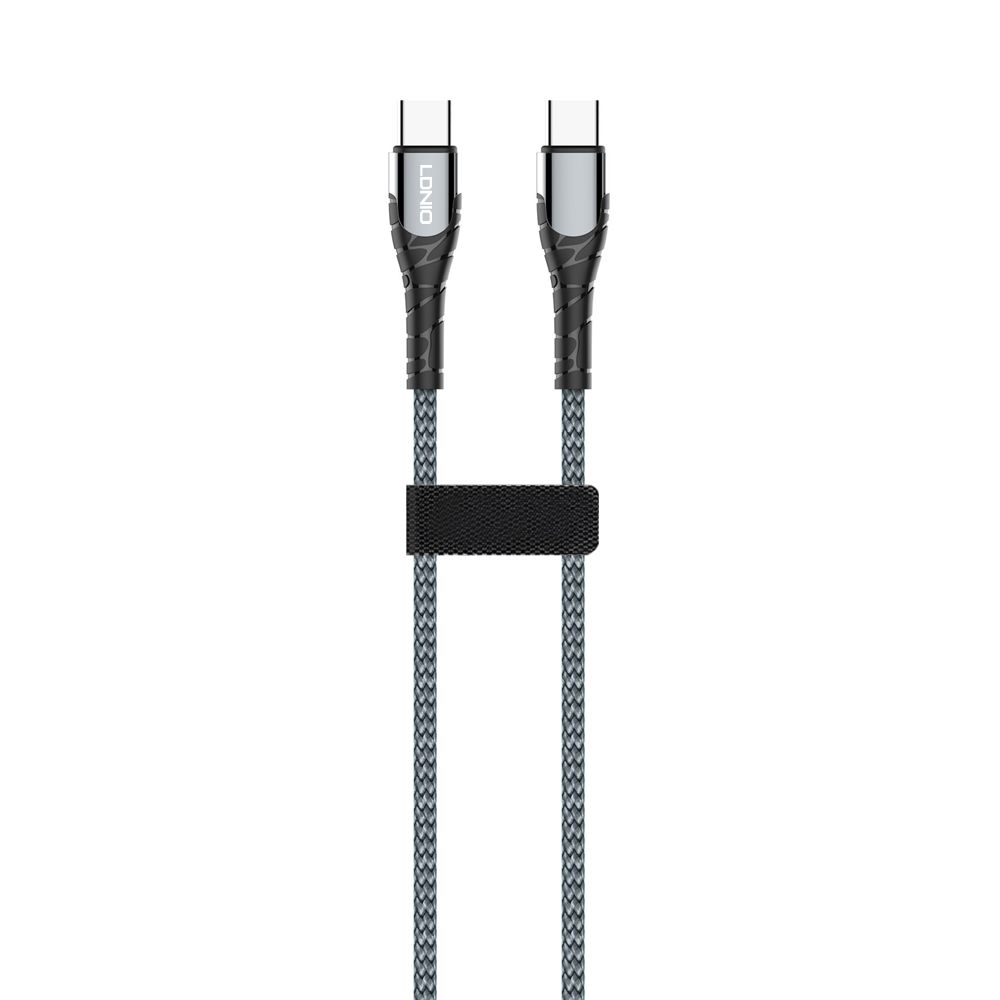 65W USB-C to USB-C Fast Charging Cable 2M Braided PD Data Cable | Super Fast Type-C Charger Cable - Grey
