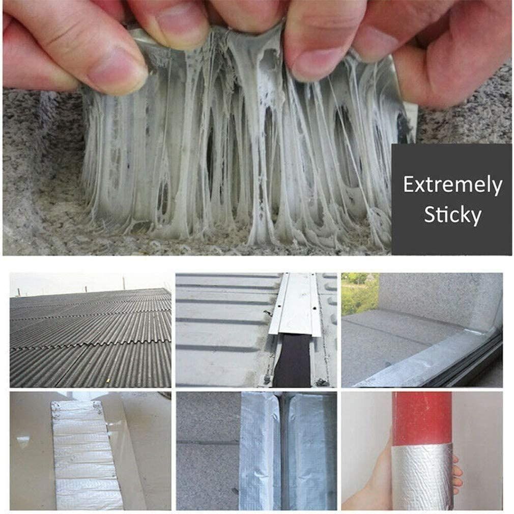 Waterproof Butyl Aluminum Foil Repair Tape for Roof, Pipe & Crack Sealing | Heavy Duty Leak Proof Tape | 2 Piece Set