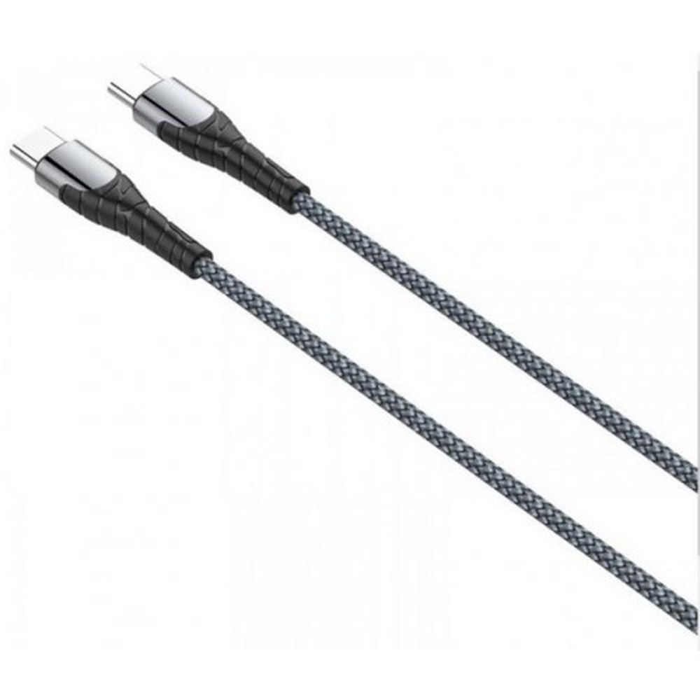 65W USB-C to USB-C Fast Charging Cable 2M Braided PD Data Cable | Super Fast Type-C Charger Cable - Grey