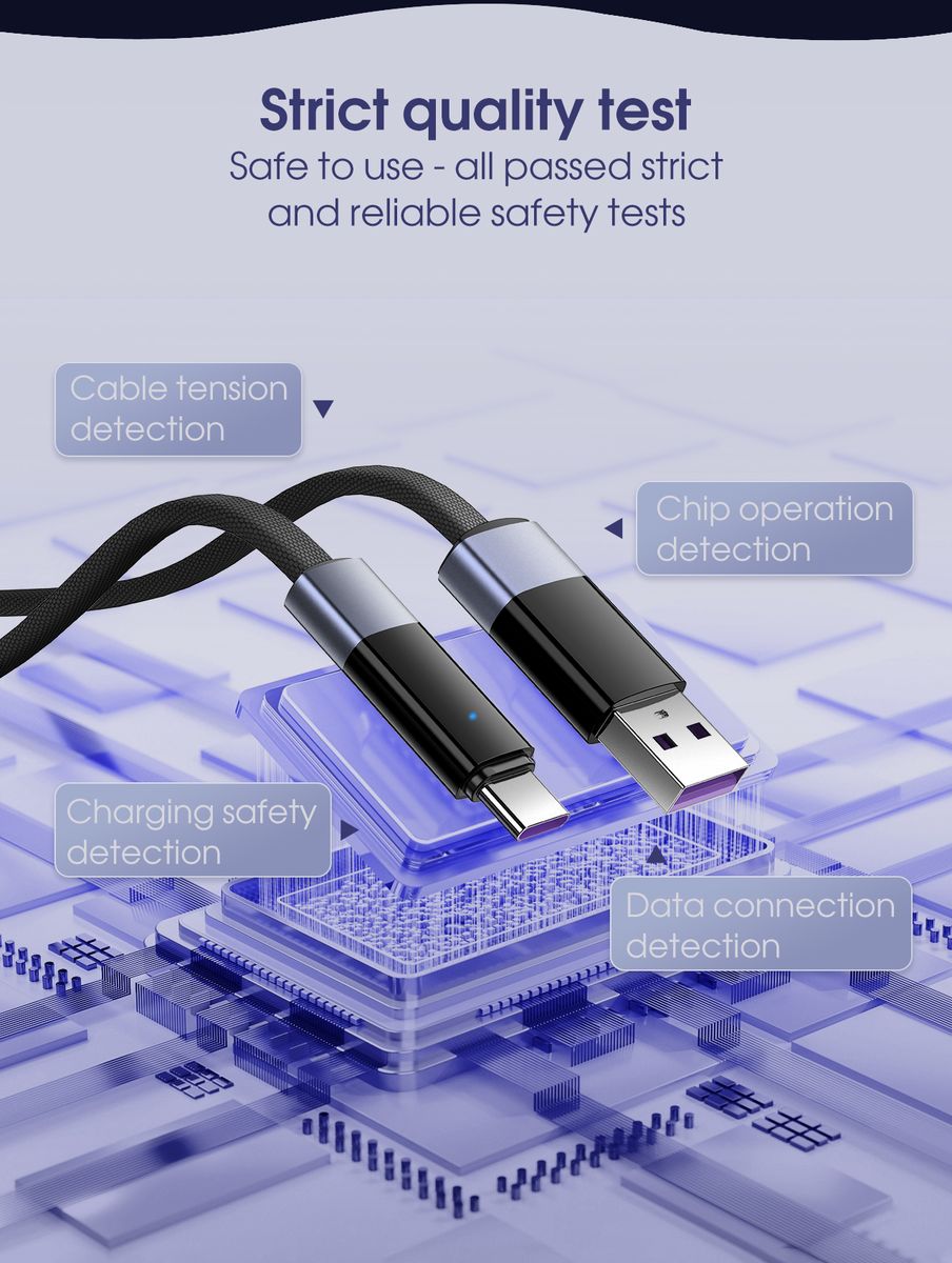 LDNIO LS241Q USB-C to USB-C 100W Fast Charging Cable 1M | PD Fast Charge & 480Mbps Data Sync Nylon Braided Cord