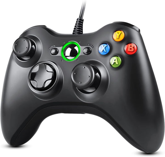 Wired Game Controller for Xbox 360 & PC – USB Gamepad with Dual Analog Sticks, D-Pad & Action Buttons