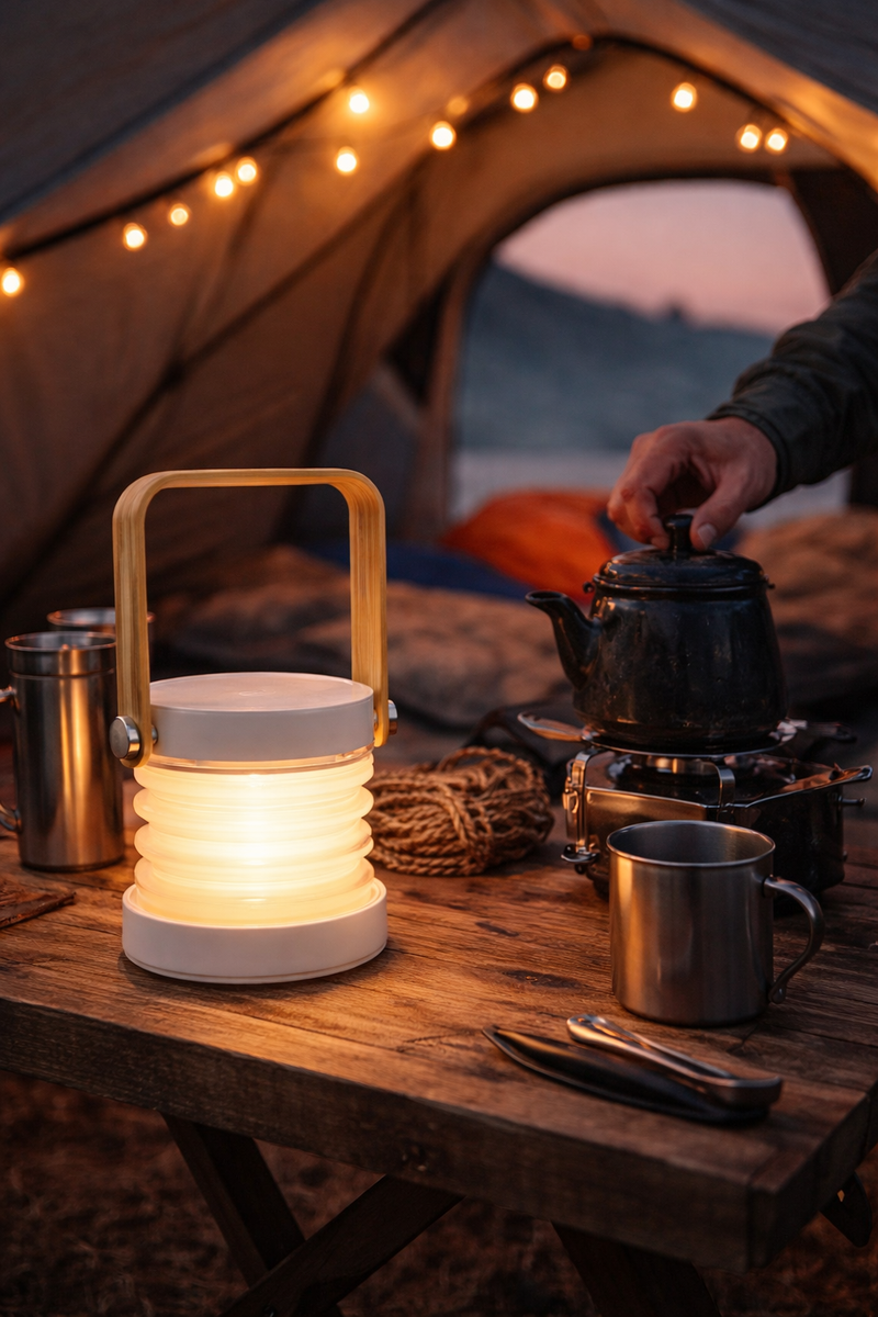 HOCO DL23 Rechargeable LED Camping Lantern – Foldable Portable Emergency Light with 3 Lighting Modes