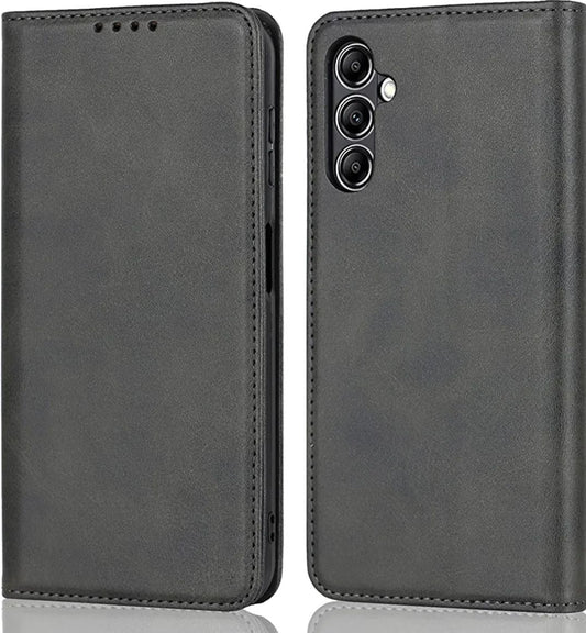 Magnetic Flip Leather Wallet Case for Samsung Galaxy A56 5G | Card Holder Stand Cover with RFID Protection - Black / Blue