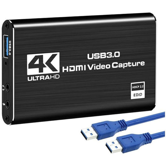 4K USB 3.0 HDMI Video Capture Card with HDMI Loop Out | Ultra HD Capture Device for Live Streaming & Recording