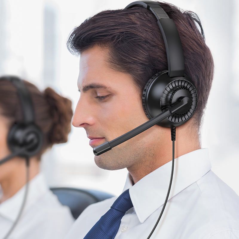 W112 Wired Headset with Noise-Reducing Microphone & 3.5mm Jack | Stereo Headphones for PC, Laptop, Office & Online Classes