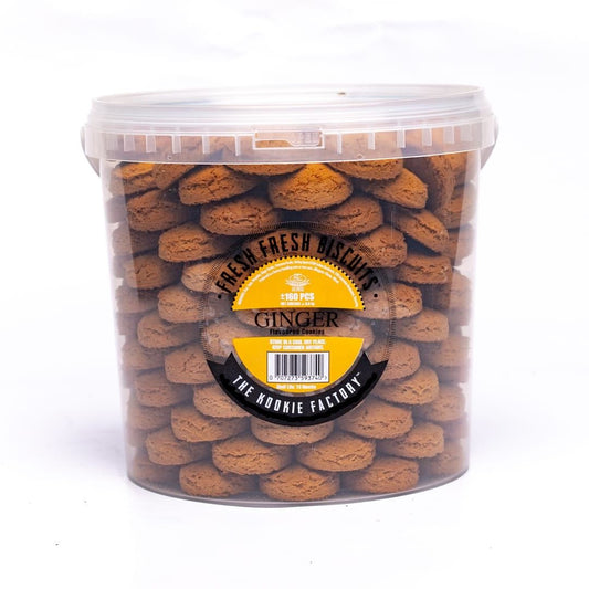 Kookie Factory Ginger Cookies 9L Bucket | Crunchy Ginger Flavoured Biscuits | Family Value Pack