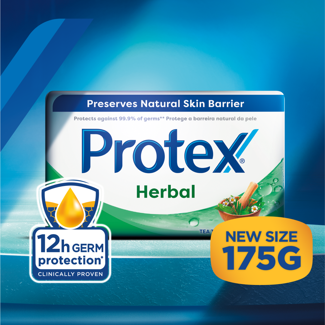 Protex Herbal Anti-Germ Bar Soap 175g x 12 Pack – Tea Tree Oil & Rosemary Antibacterial Bath Soap for Germ Protection