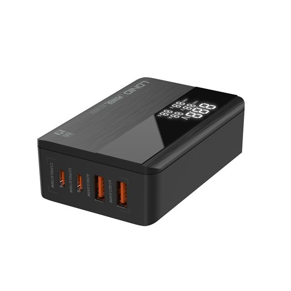 LDNIO A4809C 100W GaN Desktop Charger | 4-Port USB-C & USB-A Fast Charging Station with LED Display for Laptop, MacBook, iPhone & Android