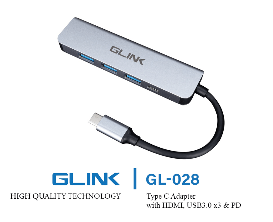GLINK 5-in-1 USB-C Hub with 4K HDMI, 3 USB 3.0 Ports & 87W Power Delivery | Type-C Multiport Adapter for MacBook, Laptop, Tablet & PC