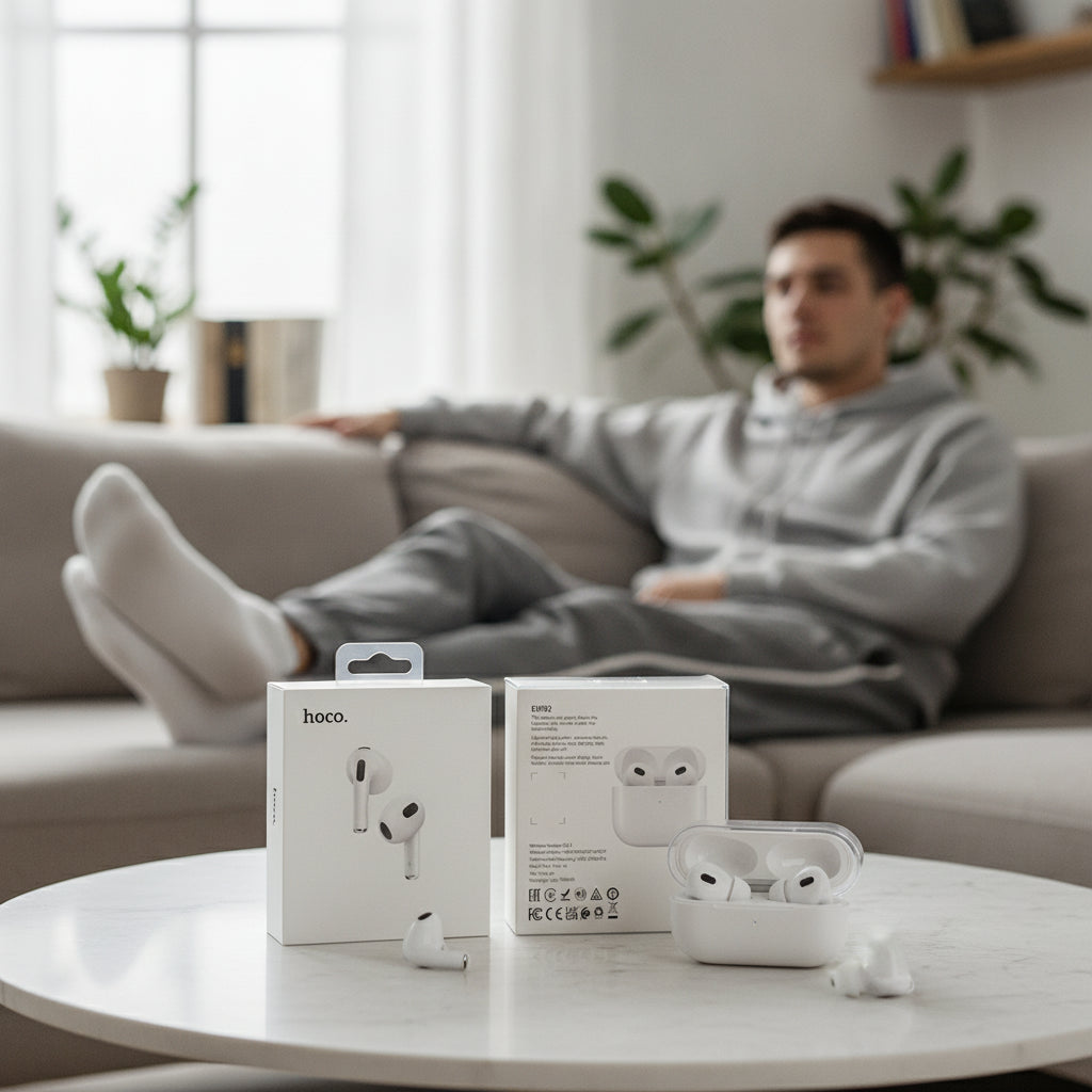 HOCO EW92 True Wireless Stereo Earbuds Bluetooth 6.0 Headphones with Touch Control & Charging Case