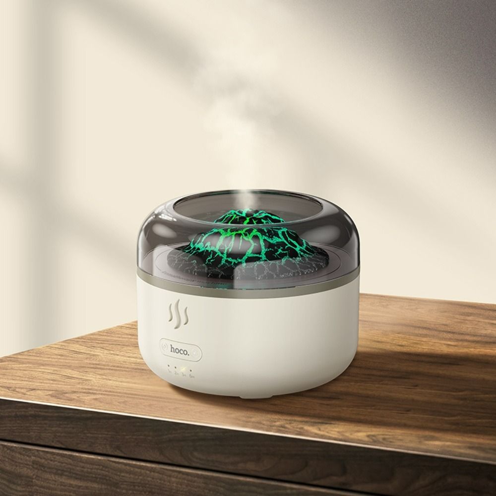 HOCO HX30 Ultrasonic Aromatherapy Diffuser & Humidifier with Volcano Flame Effect LED Light | Ultra Quiet Essential Oil Mist Maker