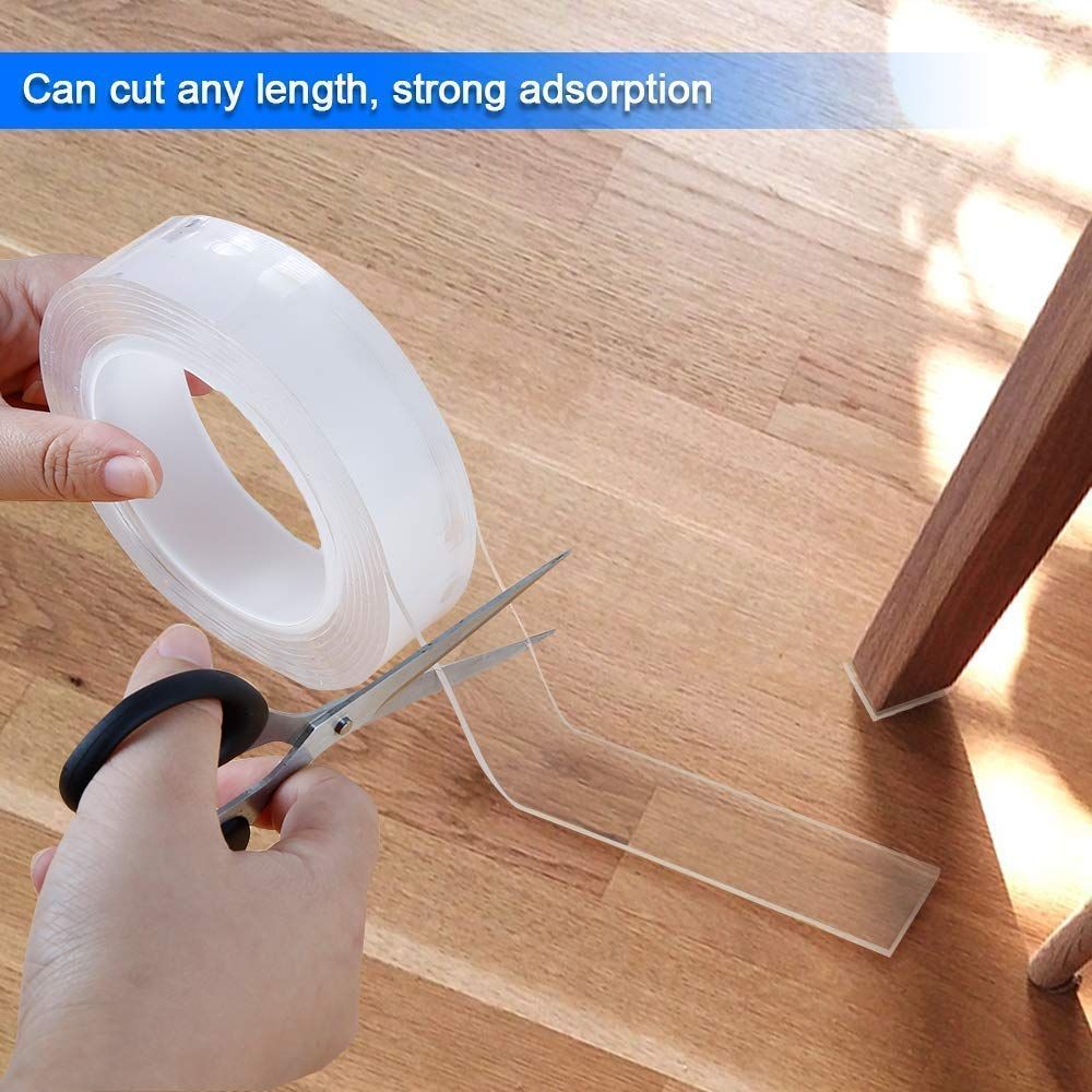 Ivy Grip Tape 5M Reusable Double-Sided Nano Adhesive Tape | Washable & Removable Heavy Duty Clear Mounting Tape