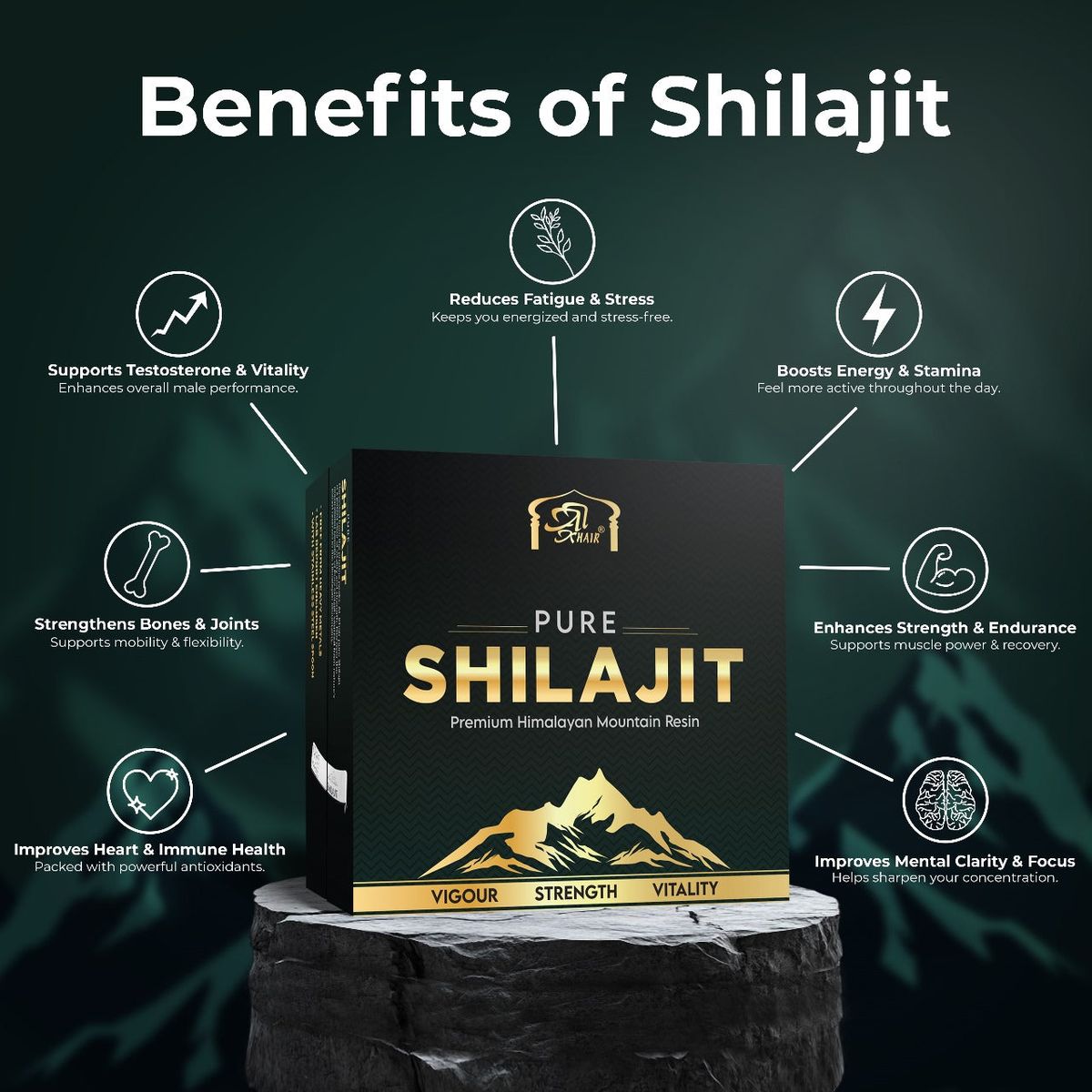 Al Khair Pure Himalayan Shilajit Resin 10g | Premium Mountain Resin with Fulvic Acid & Trace Minerals