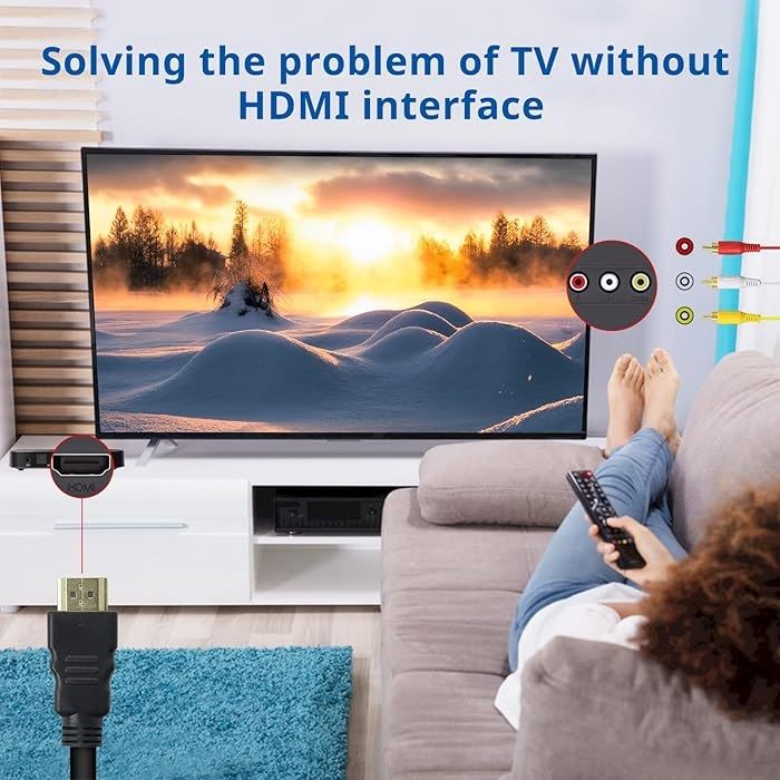 HDMI Male to 3 RCA AV Cable 1.5M | Audio Video Composite Cable for Compatible HDTV, TV & DVD