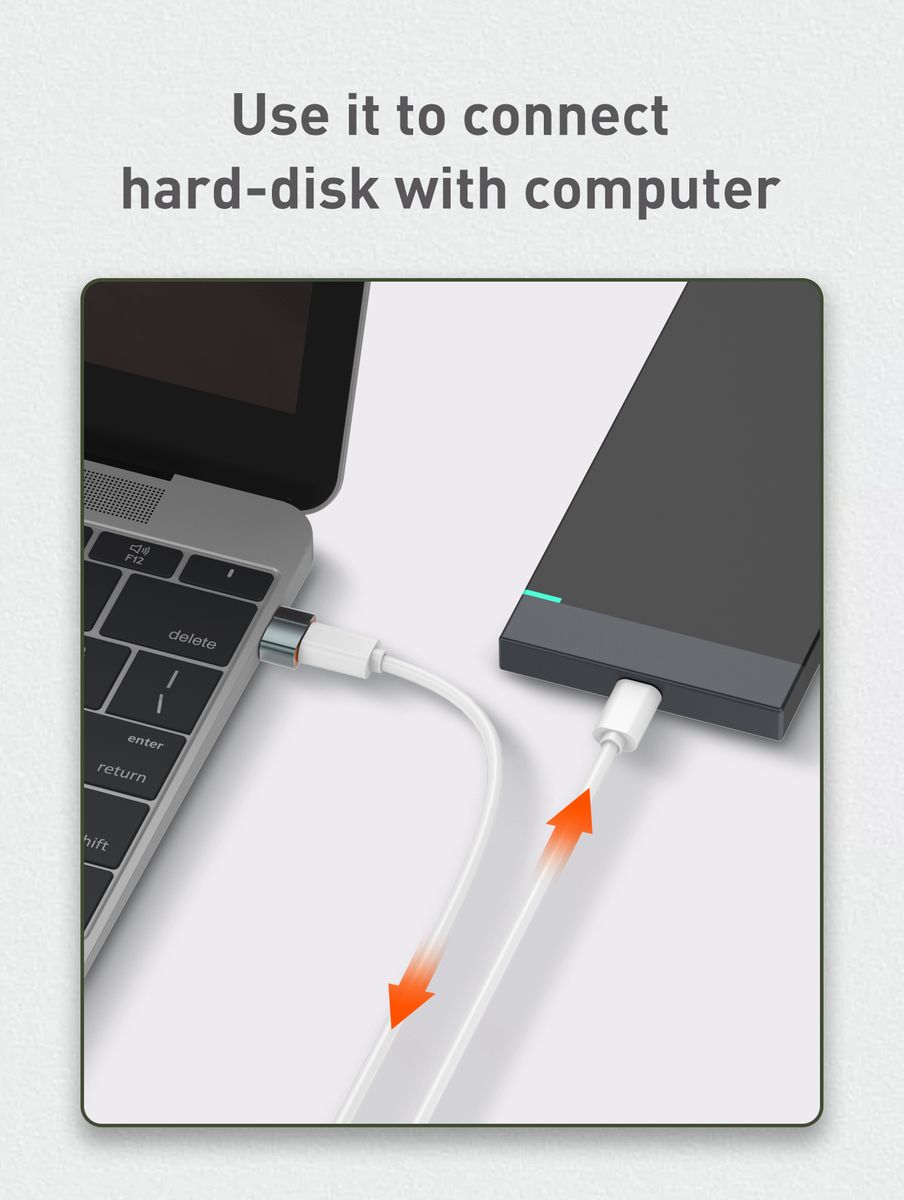 USB Type-C Female to USB-A Male OTG Adapter | USB-C Fast Data Transfer Converter for Laptop, PC & Charger