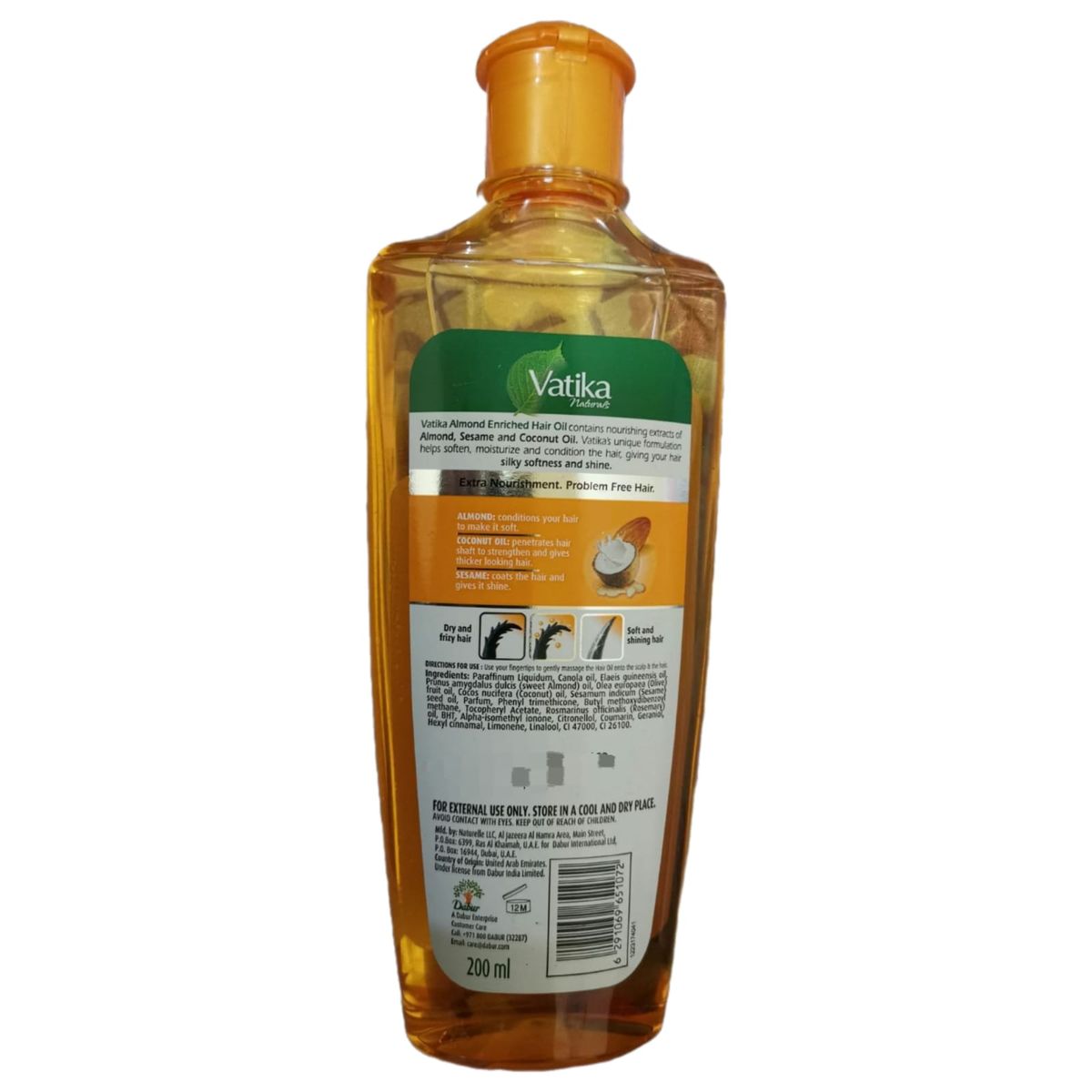 Vatika Naturals Almond Enriched Hair Oil 200ml | Softness & Shine Hair Oil with Natural Almond Extracts