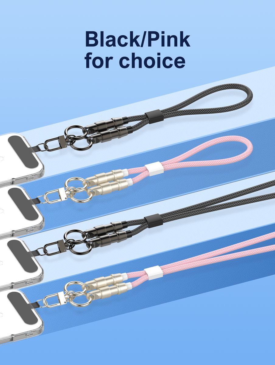 LDNIO LC22C 65W USB-C to USB-C Fast Charging Cable with Phone Lanyard Strap | 30cm Nylon Braided PD Data Cable
