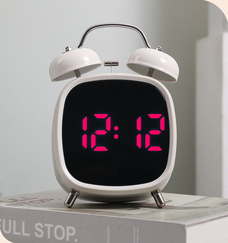 Digital Double Bell Alarm Clock with LED Display & Light-Up Table Clock – Bedside Desk Clock