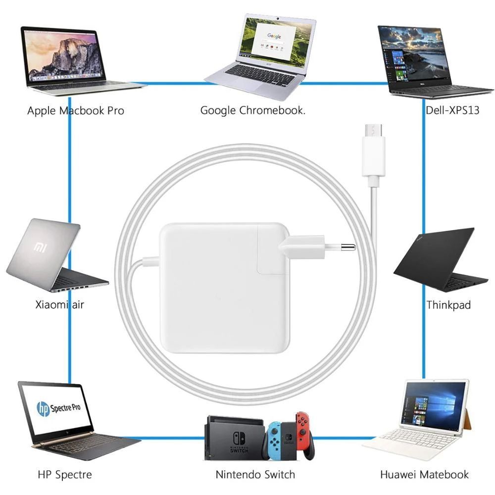 87W USB-C Charger for MacBook Pro | USB-C Fast Charging Power Adapter with 2M USB-C to USB-C Cable