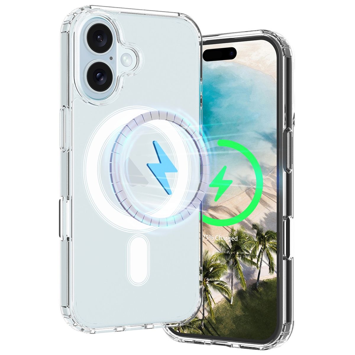 MagSafe Clear Case for iPhone 16 Plus | Transparent Magnetic Shockproof Protective Cover with Anti-Scratch Back