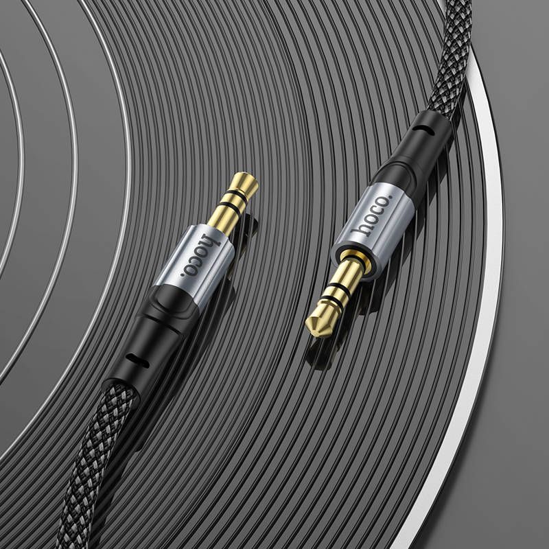 HOCO UPA26 3.5mm AUX Audio Cable 1 Meter | Male to Male Stereo Jack Hi-Fi Nylon Braided Aux Cable
