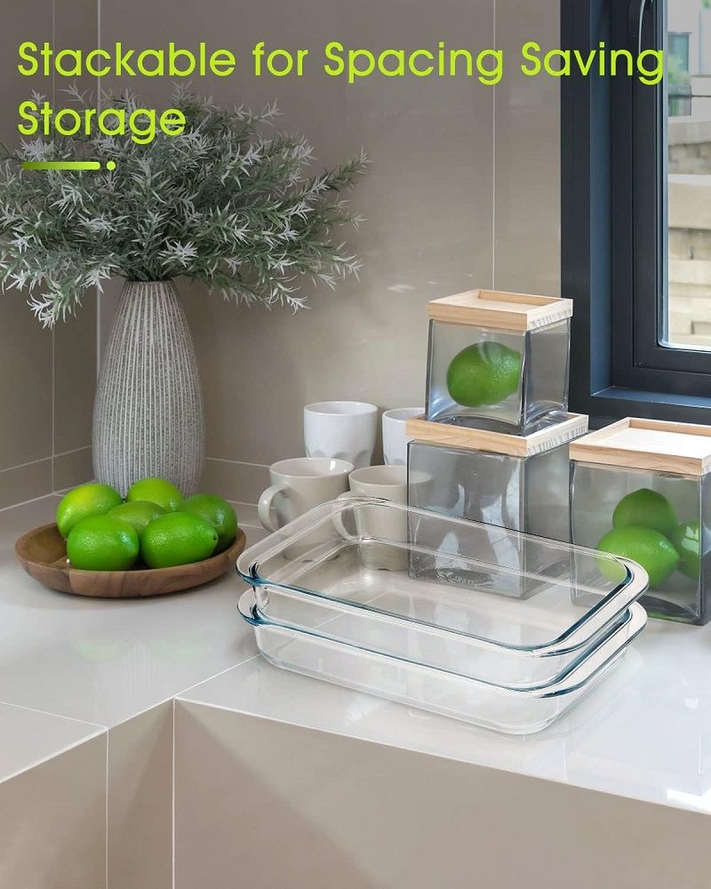 1.6L Borosilicate Glass Baking Dish | Rectangular Oven Safe Baking & Roasting Tray