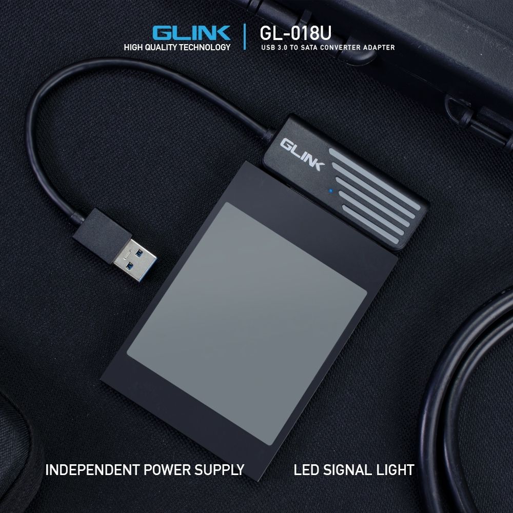 GLINK GL-018 USB 3.0 to SATA Adapter Cable | High-Speed 2.5" & 3.5" SSD/HDD Converter with UASP Support for Windows, Mac & Linux